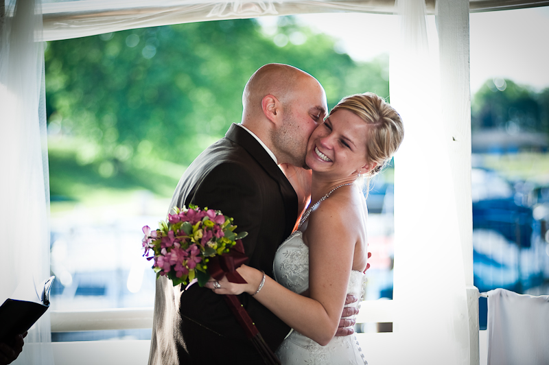 John and Denise enjoyed perfect weather for their wedding aboard the Lady of the Lake