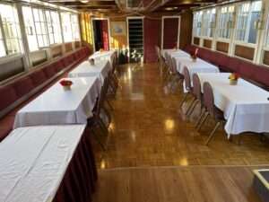 Lower Level Main Deck on the Lady of th Lake while crusing on Lake Minnetonka