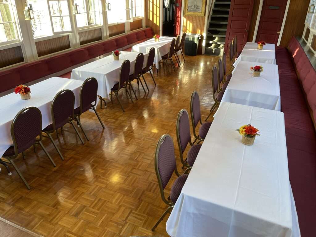 Main Deck Ready for Dinner on the Lady of th Lake while crusing on Lake Minnetonka