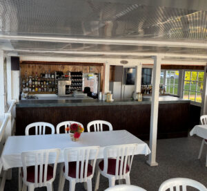 Middle Level Dinner Deck on the Lady of the Lake during a boat trip on Lake Minnetonka Looking Forward