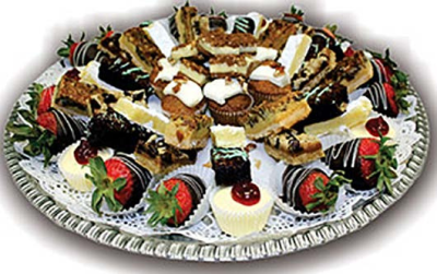 Sample dessert tray for dinner and firework cruise